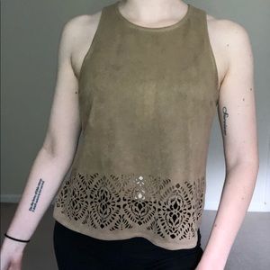 Soft tank top with cut out pattern